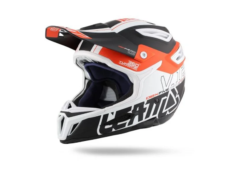 Bicycle helmet match ready-Leatt DBX 5.0 V12 Full Face Helmet - Black-Orange-White