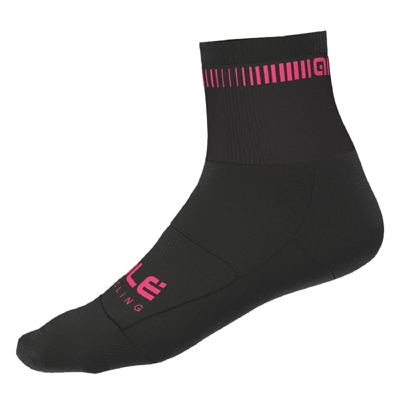 cycling clothing for tough land-Calze Ale Logo Q-skin - Nero rosa