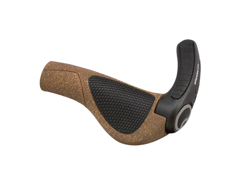 ribbed mixed terrain grips-Ergon GP3 BioKork Grip Blk/Cork LG