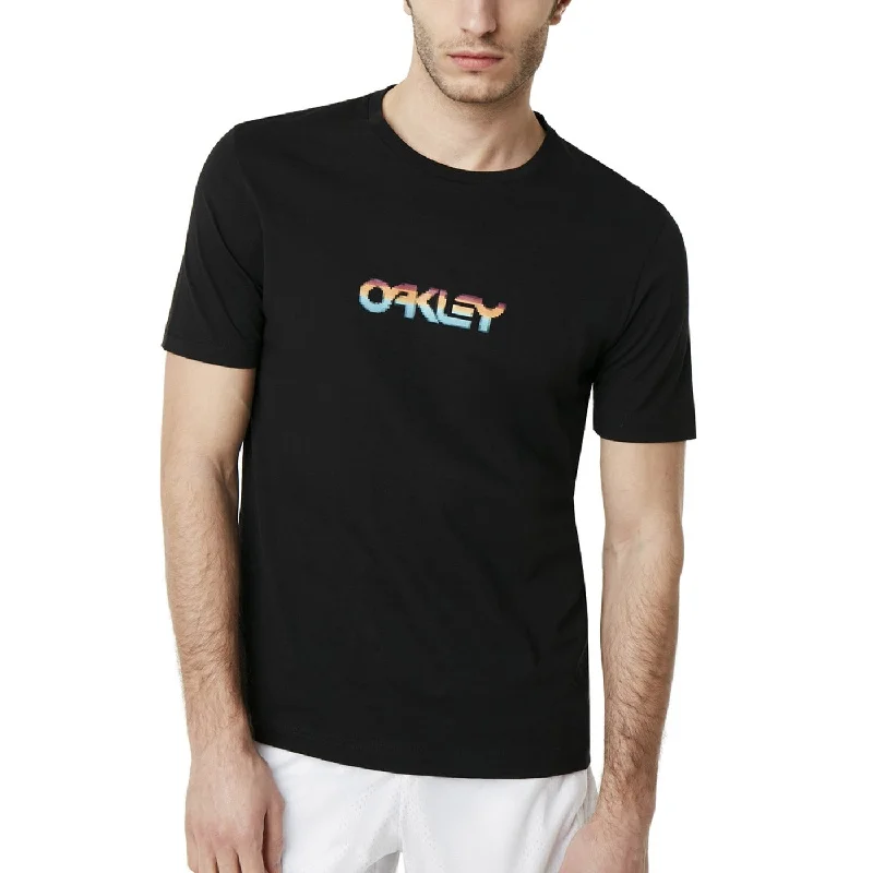 cycling clothing with slim lines-T-Shirt Oakley Pixel B1B - Nero