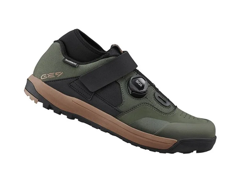 cycling clothing for big drops-Shimano GE9 SPD Gravity Enduro Shoe - Olive