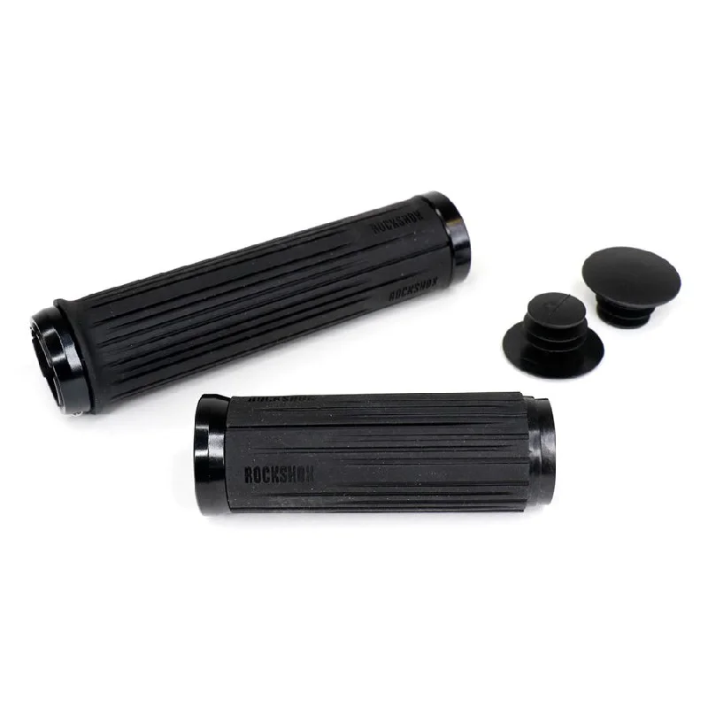 ribbed titanium bike grips-RockShox TwistLoc Grips - Textured - Black