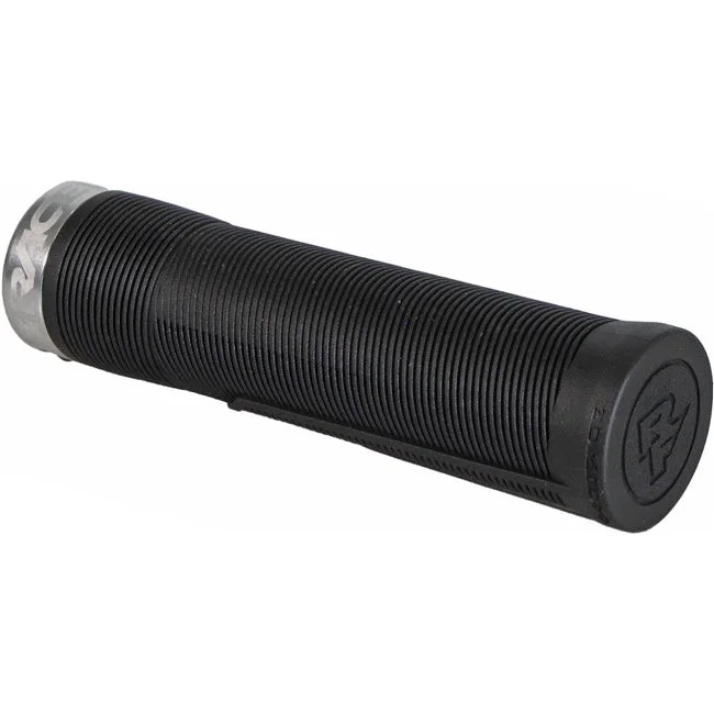 glossy finish knurled bike grips-Race Face Chester Lock-On Grips - 31mm - Silver