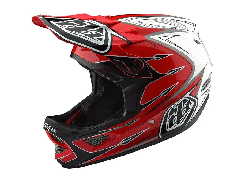 Bicycle helmet active lifestyle-Troy Lee Designs D3 Composite Full Face Helmet - Corona Red-White - 2018