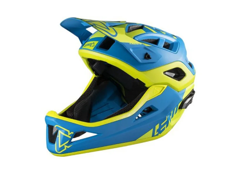 Bicycle helmet climate safe-Leatt DBX 3.0 Enduro Full Face Helmet - Blue-Lime