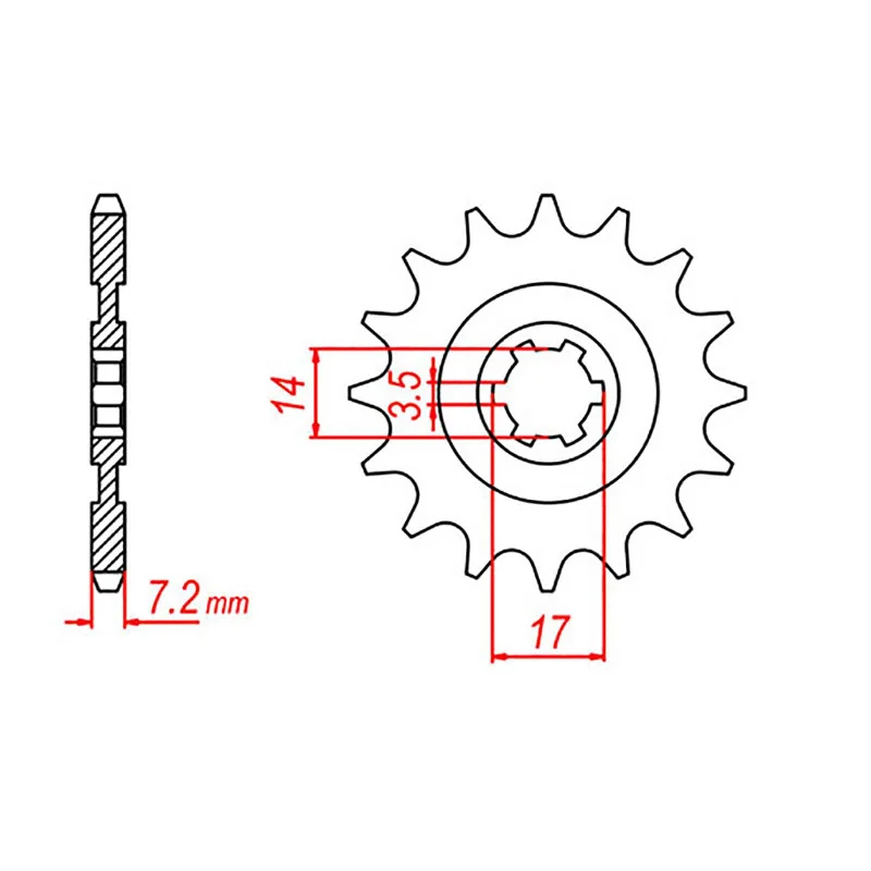 Tough phone holder-MTX 1501 Steel Front Sprocket #428 (14T) (10-1501-14)