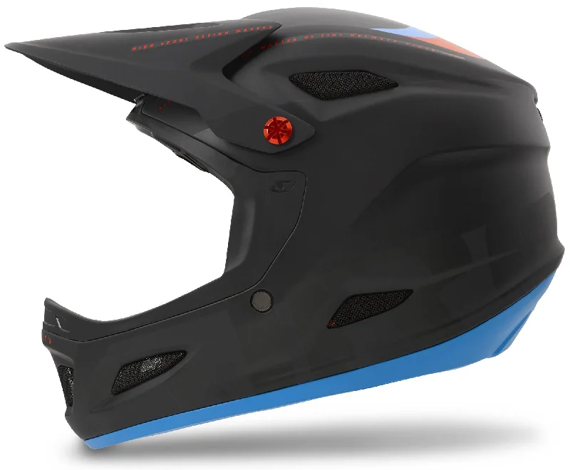 Bicycle helmet essential buy-Giro Cipher Full Face Helmet - Black-Glowing Red-Blue