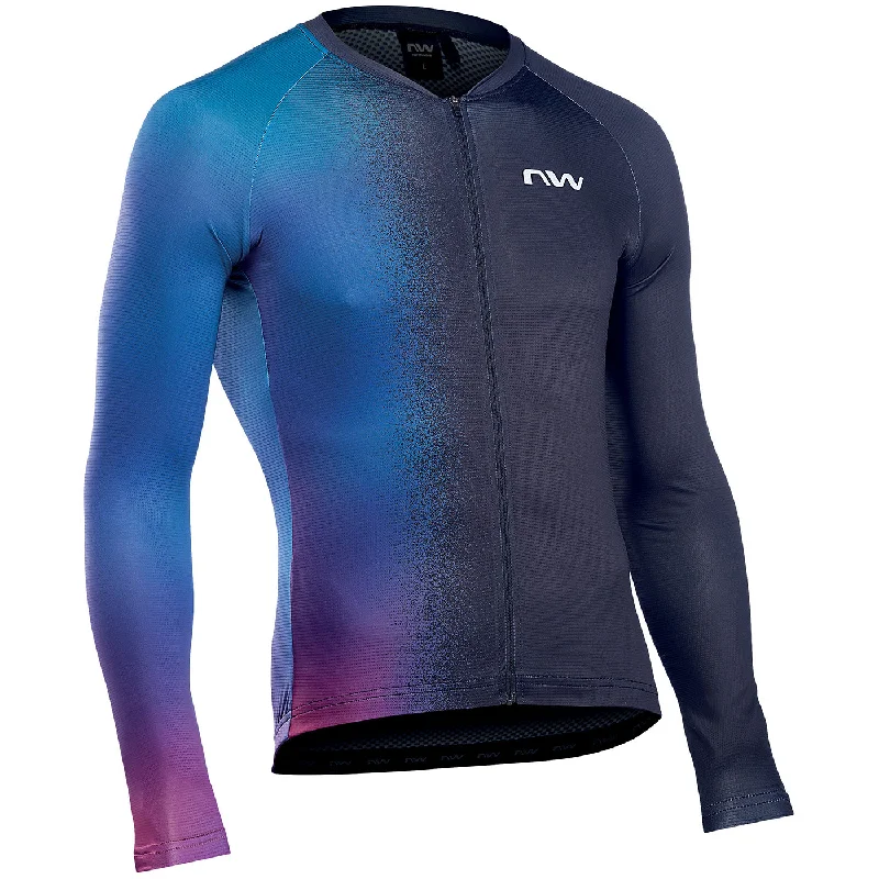 cycling clothing with vivid graphics-Maglia maniche lunghe Northwave Blade - Nero iridescente