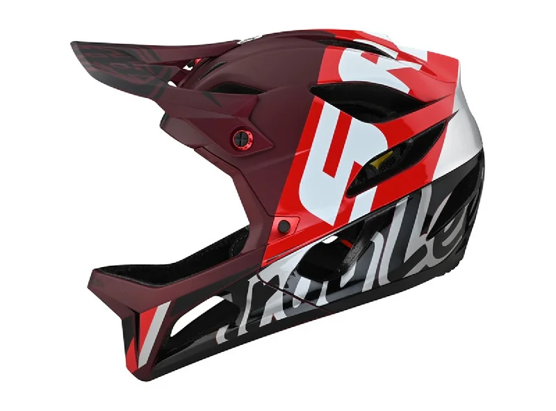 Bicycle helmet group leader-Troy Lee Designs Stage Full Face Helmet - Nova SRAM - Burgundy - 2021