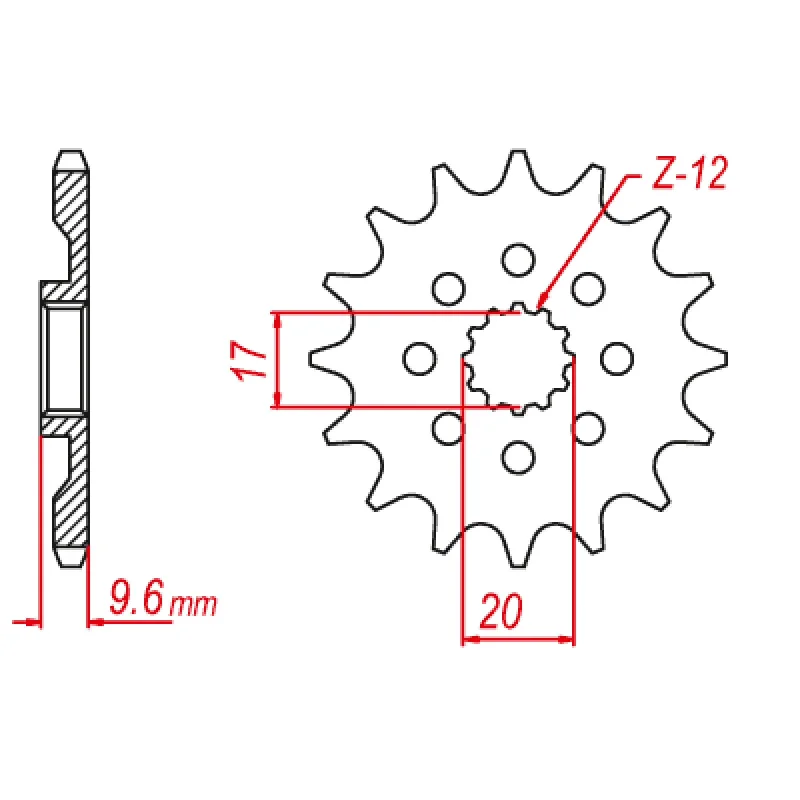 Merino face mask-MTX 1905 Steel Front Sprocket #428 (13T) (10-1905-13)