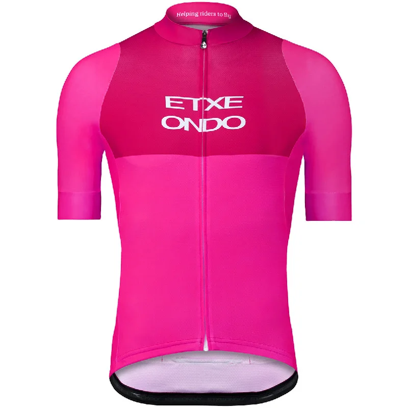 cycling clothing with high edges-Maglia Etxeondo On Training - Rosa