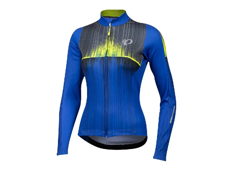 cycling clothing for city spins-Pearl Izumi Elite Pursuit Thermal Graphic Long Sleeve Road Jersey - Womens - Vaporize Dazzling Blue