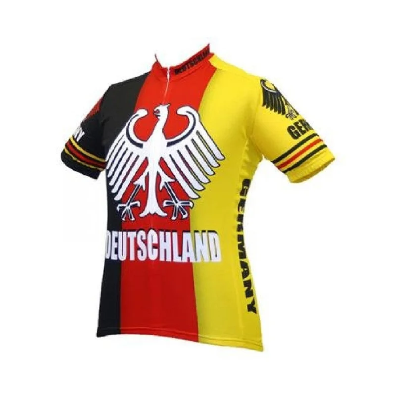 odor-free cycling clothing tech-Men's German Flag Road Bike Jersey