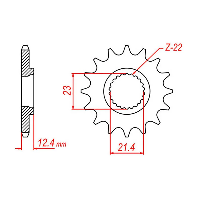 Sturdy chest pads-MTX 1594 Steel Front Sprocket #428 (15T) (10-594-15)