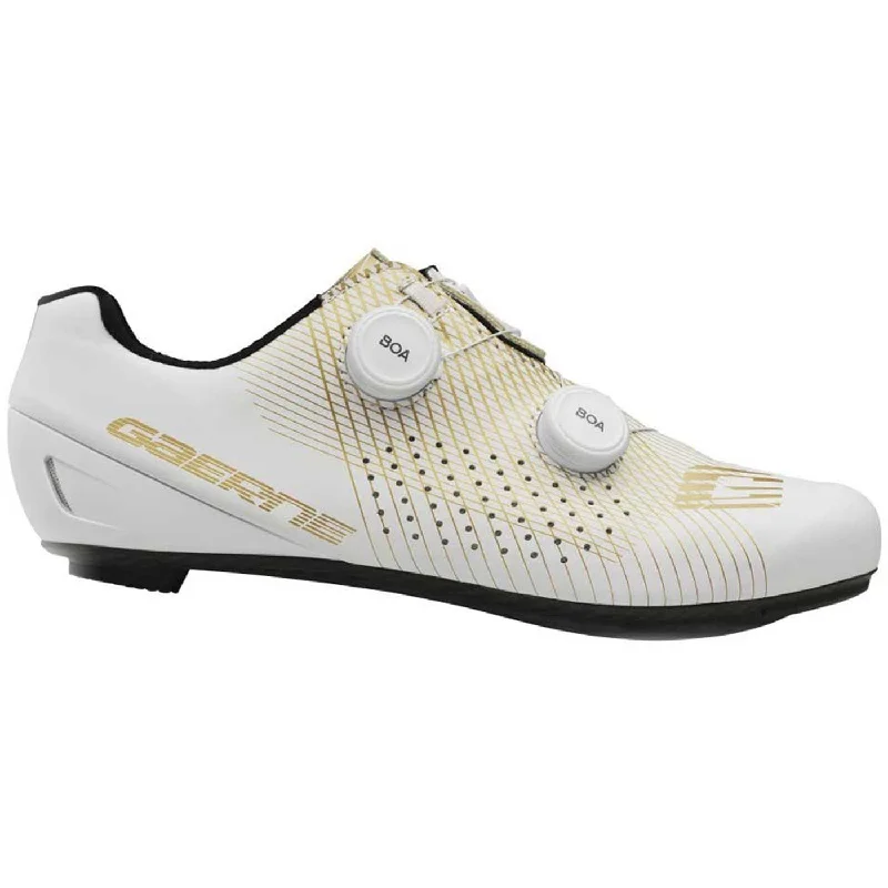 cycling clothing with soft panels-Scarpe Gaerne Carbon Fuga - Bianco oro