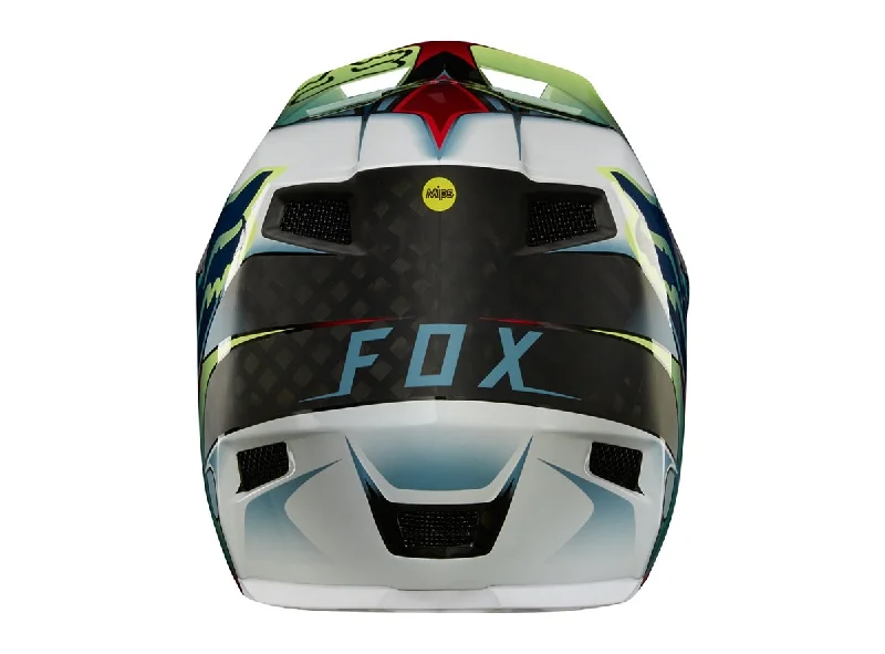 Bicycle helmet master choice-Fox Racing Rampage Pro Carbon Kustom Full Face Helmet - White-Red-Black