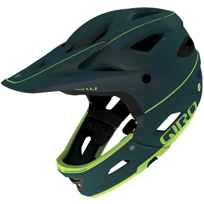 Bicycle helmet agility boost-Giro Switchblade MIPS Full Face Helmet - Matt True Spruce-Citron - 2020