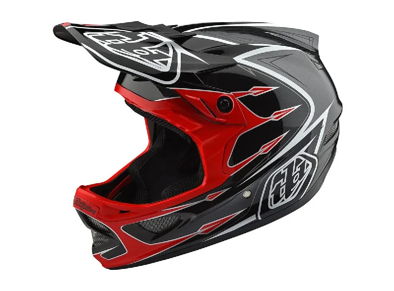 Bicycle helmet dynamic design-Troy Lee Designs D3 Composite Full Face Helmet - Corona Red-Gray - 2018