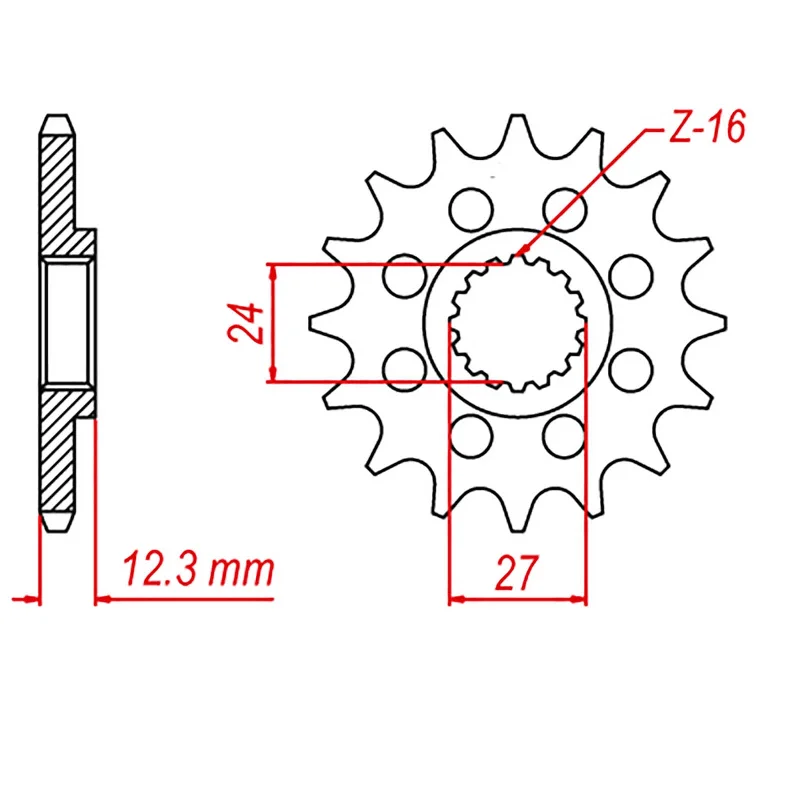 Airy bike socks-MTX 444 Steel Front Sprocket #525 (17T) (10-444-17)