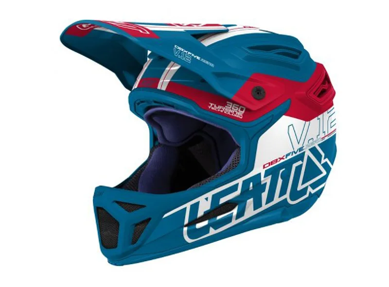 Bicycle helmet awareness gear-Leatt DBX 5.0 V12 Full Face Helmet - Fuel Red