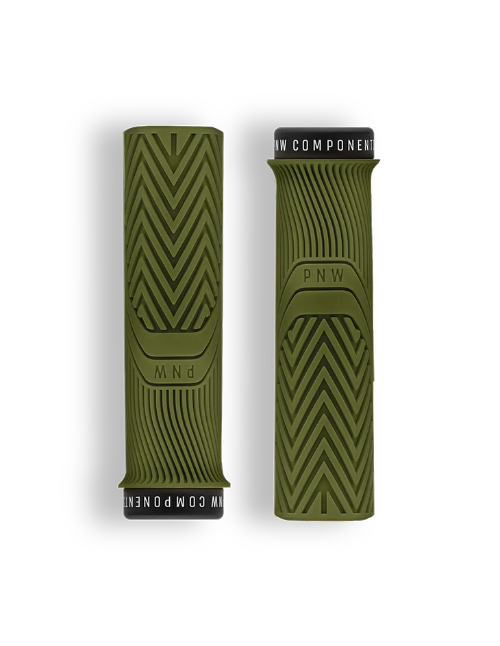 yellow quick-fit bike grips-PNW Loam XL MTB Grip - Moss Green