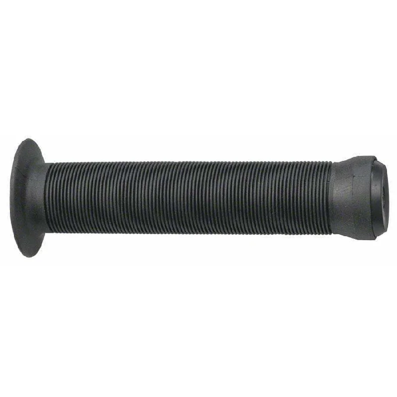 extra long embossed bike grips-Mushroom Bike Handlebar Grips - Black, Flange