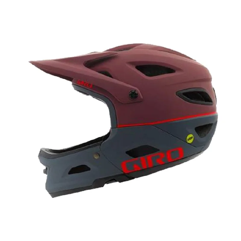 Bicycle helmet wind buy-Giro Switchblade MIPS Full Face Helmet - Matt Dark Slate-Maroon