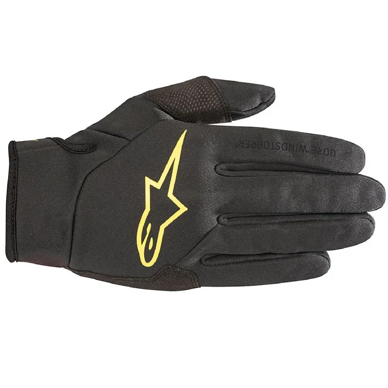 cycling clothing with loud style-Guanti Alpinestars Cascade Gore Windstopper - Nero giallo