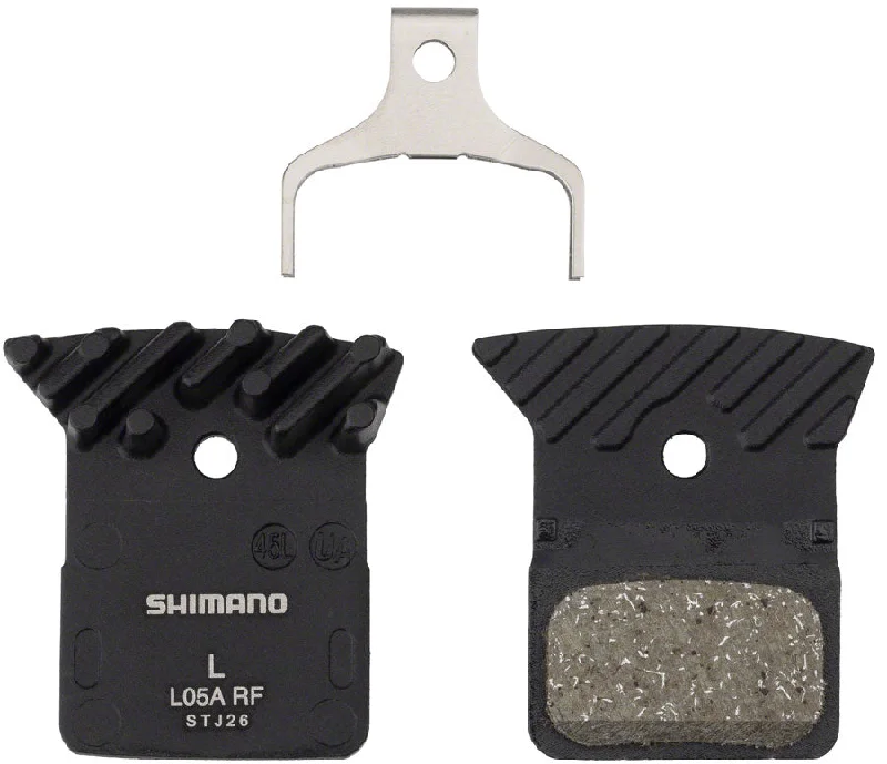 Road bike tire anti-rust sidewall-Shimano L05A-RF Disc Brake Pad Spring - Resin Compound Finned Alloy Back Plate One Pair