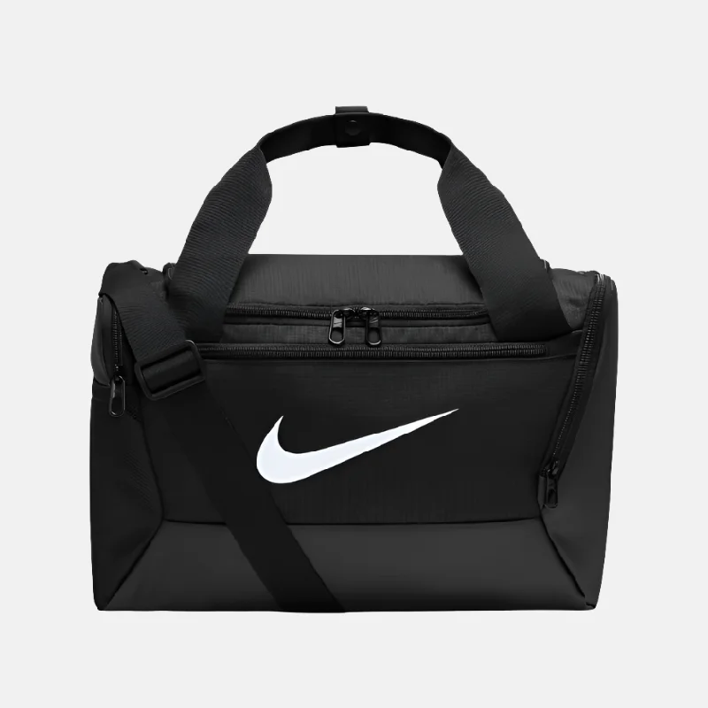 UV-blocking bike sunglasses-Nike Brasilia 9.5 Training Duffel Bag (25L) -Black/Black/White