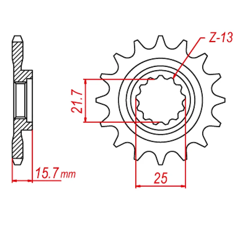 Reflective bike glasses-MTX 1535 Steel Front Sprocket #525 (15T) (10-238-15)