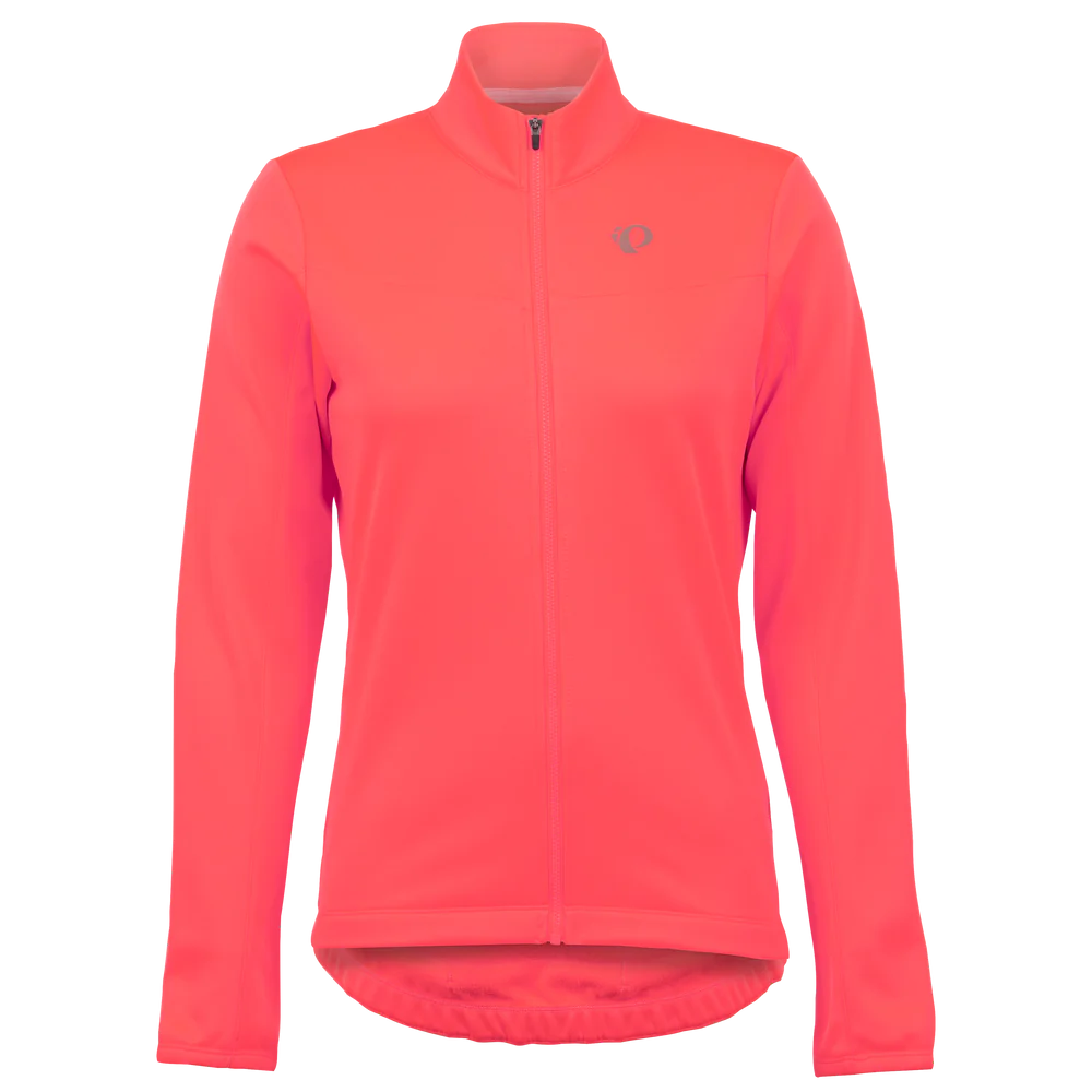 cycling clothing with heavy cushion-Pearl Izumi Quest Thermal Long Sleeve Road Jersey - Womens - Fiery Coral