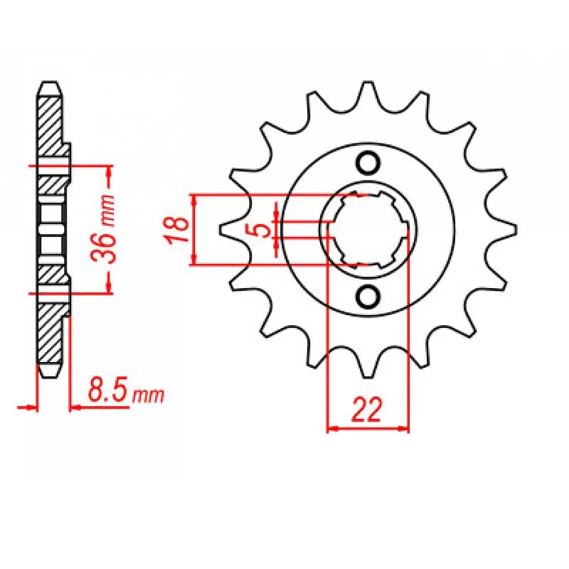 Compact rain gear-MTX 1553 Steel Front Sprocket #520 (15T) (10-48Y-15)