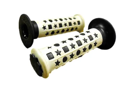 thin polished bike grips-GENUINE MADE IN 80’s ITALIAN OLD SCHOOL BMX STAR HANDLEBAR GRIPS BLACK&WHITE NOS