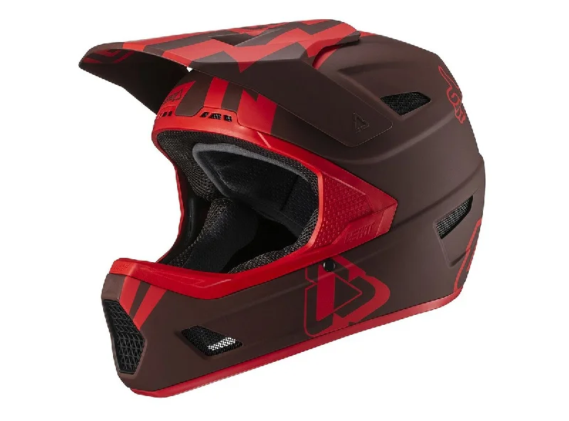 Bicycle helmet organic materials-Leatt DBX 3.0 DH V19.3 Full Face Helmet - Stadium - Ruby