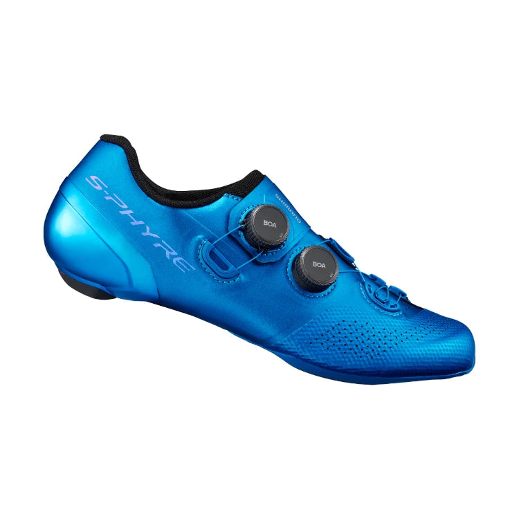 cycling clothing with raised necks-Shimano RC902 Sphyre Road Shoe - Wide - Blue