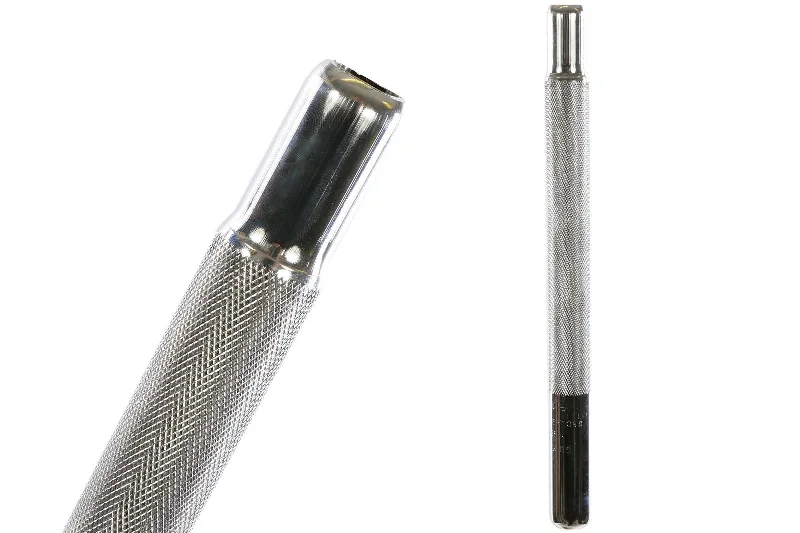 composite pliable bike grips-OLD SCHOOL BMX 12" KNURLED EXTRA GRIP 25.4mm SEAT POST CHROME 300mm HARD TO FIND