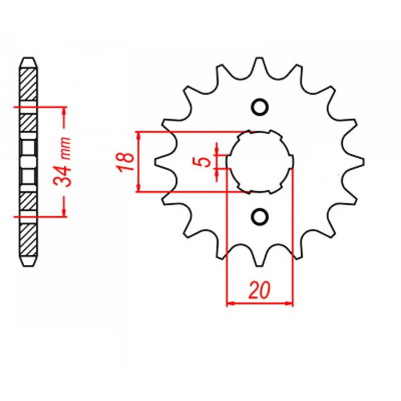 Flexible arm warmers-MTX 264 Steel Front Sprocket #428 (14T) (10-360-14)