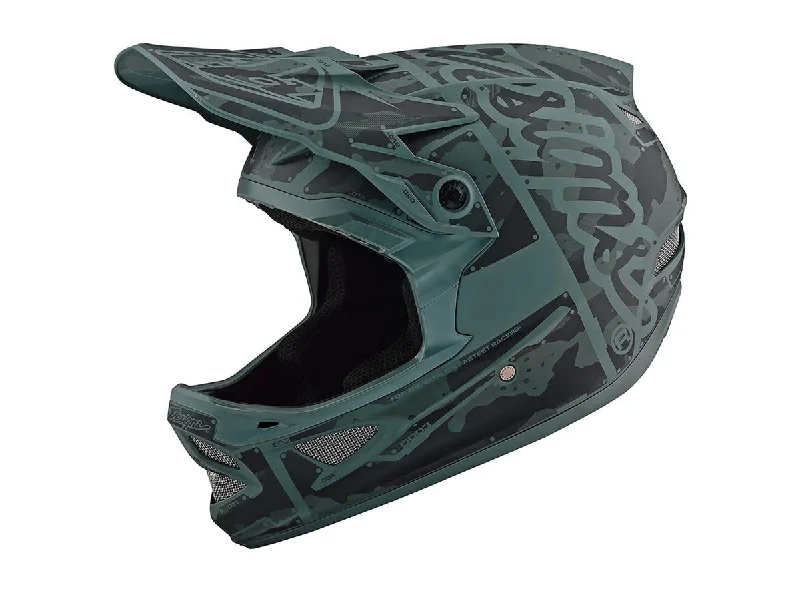 Bicycle helmet premium finish-Troy Lee Designs D3 Fiberlite Factory Camo Full Face Helmet - Green