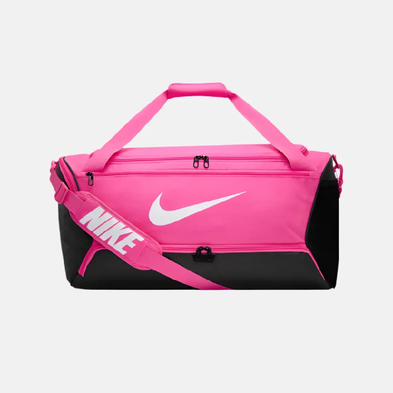 Compact bike goggles-Nike Brasilia 9.5 Training Duffel Bag 60L -Laser Fuchsia/Black/White