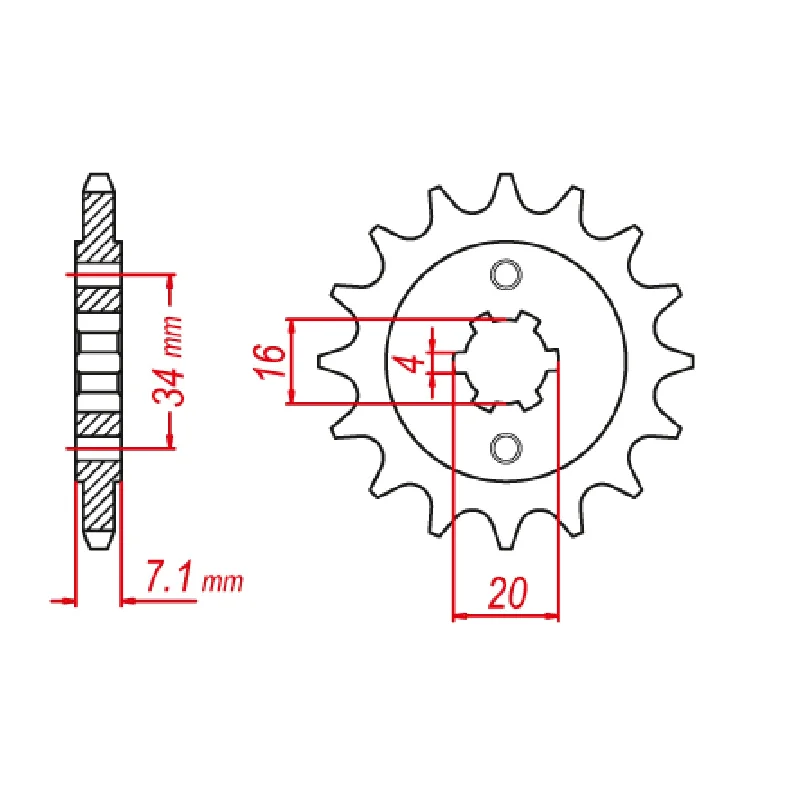 Rainproof shoe sack-MTX 1903 Steel Front Sprocket #520 (14T) (10-1903-14)