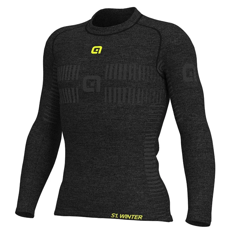 women’s cycling clothing with style-Maglia intima maniche lunghe Ale Seamless Wool - Grigio