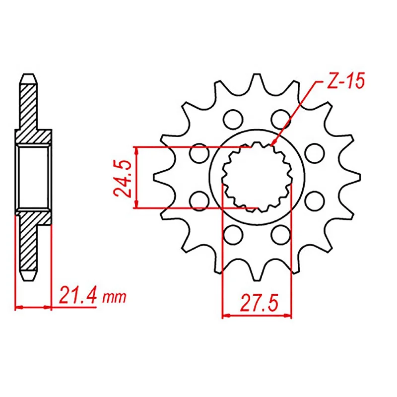 Neon bike trunks-MTX 37600 Steel Front Sprocket #525 (16T) (10-37600-16)