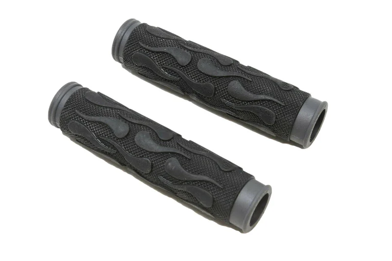 racing senior bicycle grips-Quality Herrmans Bike Handlebar Grips Non Slip Grey Black Dual Layer MTB 130mm