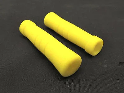 solid color budget bike grips-TRENDY BIKE CYCLE HANDLEBAR GRIPS RETRO NEON YELLOW HANDLEBAR GRIPS 140mm NEW