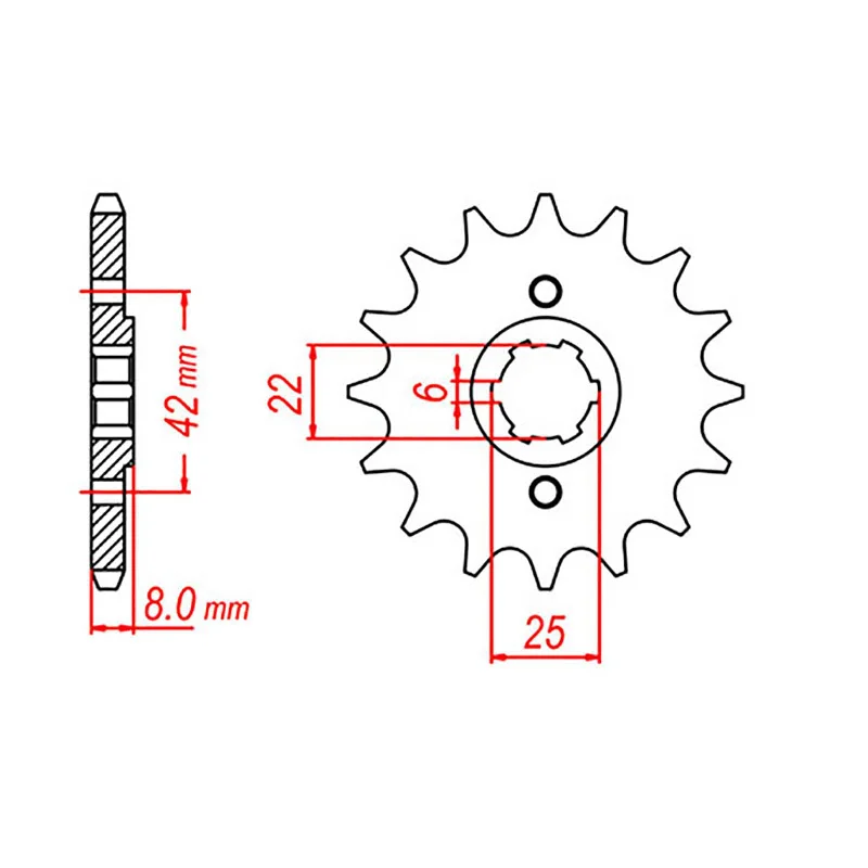 Cooling wick-away socks-MTX 281 Steel Front Sprocket #520 (15T) (10-429-15)