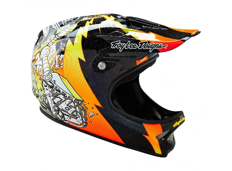 Bicycle helmet focus fit-Troy Lee Designs D2 Invade Full Face Helmet - Black