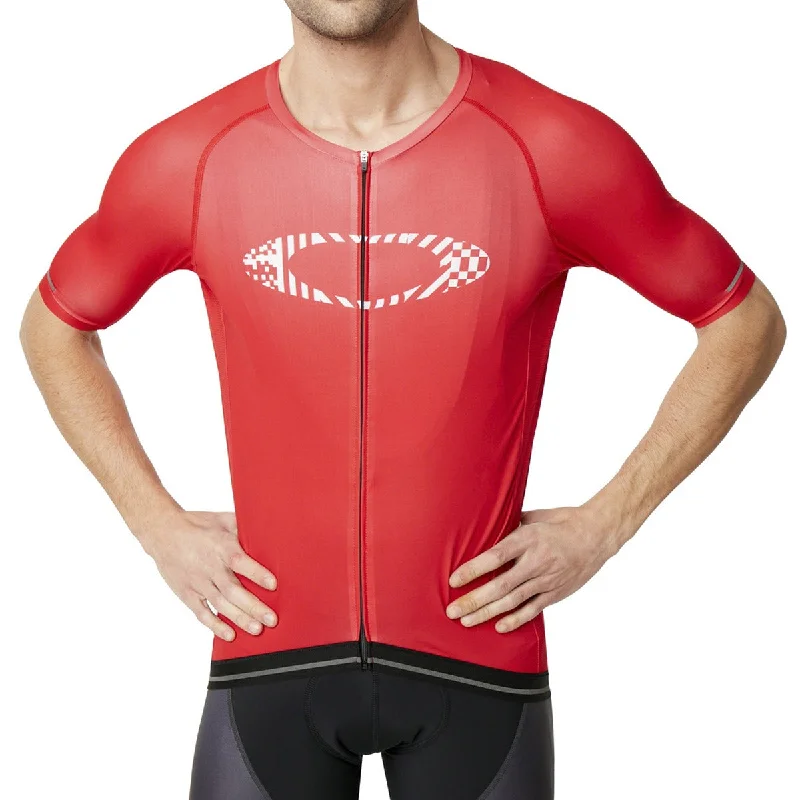 cycling clothing with open panels-Maglia Oakley Icon - Rosso