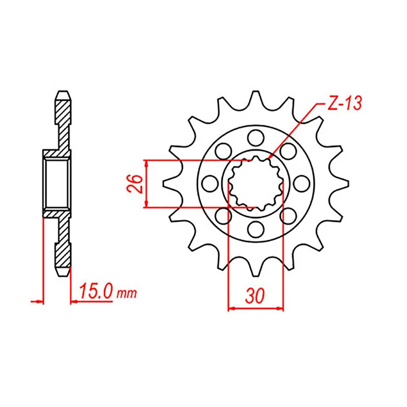 Shock-absorbing road gloves-MTX 404 Steel Front Sprocket #525 (17T) (10-BM4-17)