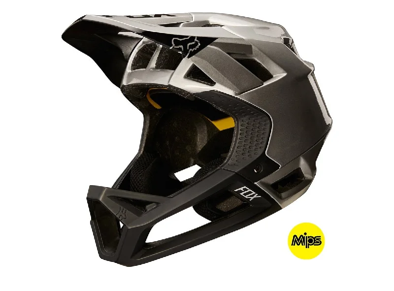 Bicycle helmet style tuned-Fox Racing Proframe Moth Full Face Helmet - Black-Silver